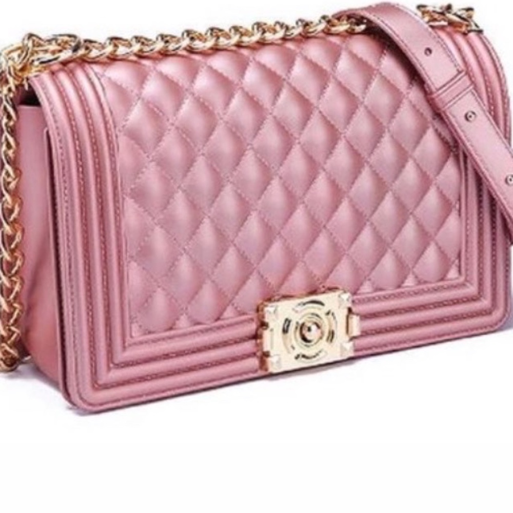 Rose gold handbag